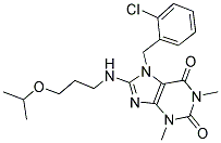 7-(2-CHLOROBENZYL)-8-(3-ISOPROPOXYPROPYLAMINO)-1,3-DIMETHYL-1H-PURINE-2,6(3H,7H)-DIONE Struktur