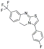 N-[(2E)-3-ETHYL-4-(4-FLUOROPHENYL)-1,3-THIAZOL-2(3H)-YLIDENE]-N-[3-(TRIFLUOROMETHYL)PHENYL]AMINE Struktur