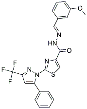 N'-[(1E)-(3-METHOXYPHENYL)METHYLENE]-2-[5-PHENYL-3-(TRIFLUOROMETHYL)-1H-PYRAZOL-1-YL]-1,3-THIAZOLE-4-CARBOHYDRAZIDE Struktur