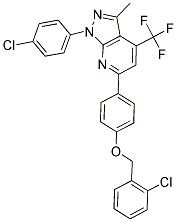 6-(4-(2-CHLOROBENZYLOXY)PHENYL)-1-(4-CHLOROPHENYL)-3-METHYL-4-(TRIFLUOROMETHYL)-1H-PYRAZOLO[3,4-B]PYRIDINE Struktur