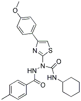 1-[4-(4-METHOXYPHENYL)-1,3-THIAZOL-2-YL]-2-(4-METHYLBENZOYL)-N-CYCLOHEXYL-1-HYDRAZINECARBOXAMIDE Struktur