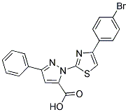 1-[4-(4-BROMOPHENYL)-1,3-THIAZOL-2-YL]-3-PHENYL-1H-PYRAZOLE-5-CARBOXYLIC ACID Struktur