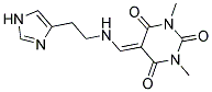 5-({[2-(1H-IMIDAZOL-4-YL)ETHYL]AMINO}METHYLENE)-1,3-DIMETHYLPYRIMIDINE-2,4,6(1H,3H,5H)-TRIONE Struktur