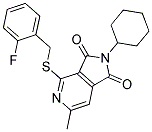 2-CYCLOHEXYL-4-[(2-FLUOROBENZYL)THIO]-6-METHYL-1H-PYRROLO[3,4-C]PYRIDINE-1,3(2H)-DIONE Struktur