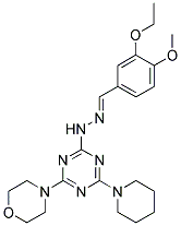 (E)-4-(4-(2-(3-ETHOXY-4-METHOXYBENZYLIDENE)HYDRAZINYL)-6-(PIPERIDIN-1-YL)-1,3,5-TRIAZIN-2-YL)MORPHOLINE Struktur