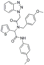 2-(2-(1H-BENZO[D][1,2,3]TRIAZOL-1-YL)-N-(4-METHOXYBENZYL)ACETAMIDO)-N-(4-METHOXYPHENYL)-2-(THIOPHEN-2-YL)ACETAMIDE Struktur