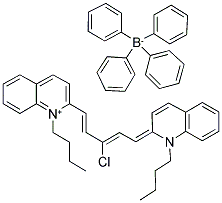 1-BUTYL-2-((1E,3Z)-5-[1-BUTYL-2(1H)-QUINOLINYLIDENE]-3-CHLORO-1,3-PENTADIENYL)QUINOLINIUM TETRAPHENYLBORATE Struktur