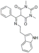 5-[{[2-(1H-INDOL-3-YL)ETHYL]IMINO}(PHENYL)METHYL]-1,3-DIMETHYL-2,4,6(1H,3H,5H)-PYRIMIDINETRIONE Struktur