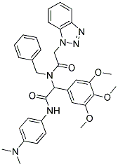 2-(2-(1H-BENZO[D][1,2,3]TRIAZOL-1-YL)-N-BENZYLACETAMIDO)-N-(4-(DIMETHYLAMINO)PHENYL)-2-(3,4,5-TRIMETHOXYPHENYL)ACETAMIDE Struktur