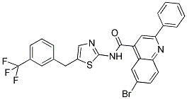 6-BROMO-2-PHENYL-N-(5-(3-(TRIFLUOROMETHYL)BENZYL)THIAZOL-2-YL)QUINOLINE-4-CARBOXAMIDE Struktur