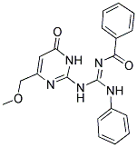 N-((1E)-ANILINO{[4-(METHOXYMETHYL)-6-OXO-1,6-DIHYDROPYRIMIDIN-2-YL]AMINO}METHYLENE)BENZAMIDE Struktur