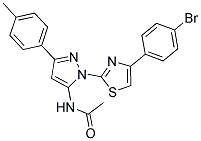 N-[1-[4-(4-BROMOPHENYL)-1,3-THIAZOL-2-YL]-3-(4-METHYLPHENYL)-1H-PYRAZOL-5-YL]ACETAMIDE Struktur