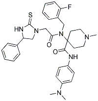 N-(4-(DIMETHYLAMINO)PHENYL)-4-(N-(2-FLUOROBENZYL)-2-(4-PHENYL-2-THIOXOIMIDAZOLIDIN-1-YL)ACETAMIDO)-1-METHYLPIPERIDINE-4-CARBOXAMIDE Struktur