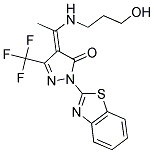 (4Z)-2-(1,3-BENZOTHIAZOL-2-YL)-4-{1-[(3-HYDROXYPROPYL)AMINO]ETHYLIDENE}-5-(TRIFLUOROMETHYL)-2,4-DIHYDRO-3H-PYRAZOL-3-ONE Struktur