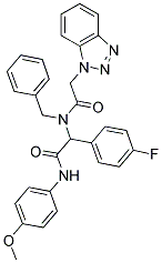 2-(2-(1H-BENZO[D][1,2,3]TRIAZOL-1-YL)-N-BENZYLACETAMIDO)-2-(4-FLUOROPHENYL)-N-(4-METHOXYPHENYL)ACETAMIDE Struktur