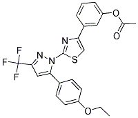 3-{2-[5-(4-ETHOXYPHENYL)-3-(TRIFLUOROMETHYL)-1H-PYRAZOL-1-YL]-1,3-THIAZOL-4-YL}PHENYL ACETATE Struktur