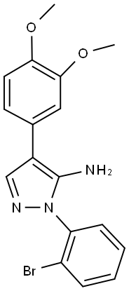 2-(2-BROMO-PHENYL)-4-(3,4-DIMETHOXY-PHENYL)-2H-PYRAZOL-3-YLAMINE Struktur