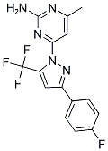 4-[3-(4-FLUOROPHENYL)-5-(TRIFLUOROMETHYL)-1H-PYRAZOL-1-YL]-6-METHYLPYRIMIDIN-2-AMINE Struktur