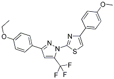 2-[3-(4-ETHOXYPHENYL)-5-(TRIFLUOROMETHYL)-1H-PYRAZOL-1-YL]-4-(4-METHOXYPHENYL)-1,3-THIAZOLE Struktur