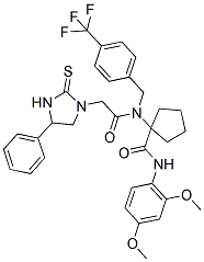 N-(2,4-DIMETHOXYPHENYL)-1-(2-(4-PHENYL-2-THIOXOIMIDAZOLIDIN-1-YL)-N-(4-(TRIFLUOROMETHYL)BENZYL)ACETAMIDO)CYCLOPENTANECARBOXAMIDE Struktur