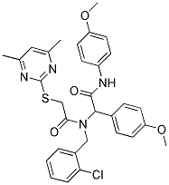 N-(2-CHLOROBENZYL)-2-(4,6-DIMETHYLPYRIMIDIN-2-YLTHIO)-N-(1-(4-METHOXYPHENYL)-2-(4-METHOXYPHENYLAMINO)-2-OXOETHYL)ACETAMIDE Struktur