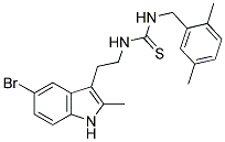 N-[2-(5-BROMO-2-METHYL-1H-INDOL-3-YL)ETHYL]-N'-(2,5-DIMETHYLBENZYL)THIOUREA Struktur