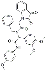 N-BENZYL-N-(1-(3,4-DIMETHOXYPHENYL)-2-(4-METHOXYPHENYLAMINO)-2-OXOETHYL)-2-(2,3-DIOXOINDOLIN-1-YL)ACETAMIDE Struktur