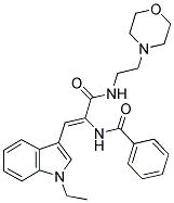 N-[(Z)-2-(1-ETHYL-1H-INDOL-3-YL)-1-({[2-(4-MORPHOLINYL)ETHYL]AMINO}CARBONYL)ETHENYL]BENZAMIDE Struktur