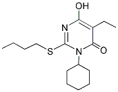 2-(BUTYLTHIO)-3-CYCLOHEXYL-5-ETHYL-6-HYDROXYPYRIMIDIN-4(3H)-ONE Struktur