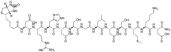 BIOTIN-ASP-ARG-HIS-ASP-SER-GLY-LEU-ASP-SER-MET-LYS-ASP-NH2 Struktur