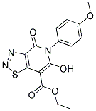 ETHYL 6-HYDROXY-5-(4-METHOXYPHENYL)-4-OXO-4,5-DIHYDRO[1,2,3]THIADIAZOLO[4,5-C]PYRIDINE-7-CARBOXYLATE Struktur