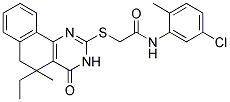 N-(5-CHLORO-2-METHYLPHENYL)-2-[(5-ETHYL-5-METHYL-4-OXO-3,4,5,6-TETRAHYDROBENZO[H]QUINAZOLIN-2-YL)SULFANYL]ACETAMIDE Struktur