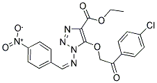 ETHYL 5-[2-(4-CHLOROPHENYL)-2-OXOETHOXY]-1-{[(1Z)-(4-NITROPHENYL)METHYLENE]AMINO}-1H-1,2,3-TRIAZOLE-4-CARBOXYLATE Struktur