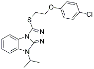 3-[2-(4-CHLORO-PHENOXY)-ETHYLSULFANYL]-9-ISOPROPYL-9H-BENZO[4,5]IMIDAZO[2,1-C][1,2,4]TRIAZOLE Struktur