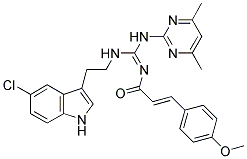 (2E,NE)-N-((2-(5-CHLORO-1H-INDOL-3-YL)ETHYLAMINO)(4,6-DIMETHYLPYRIMIDIN-2-YLAMINO)METHYLENE)-3-(4-METHOXYPHENYL)ACRYLAMIDE Struktur