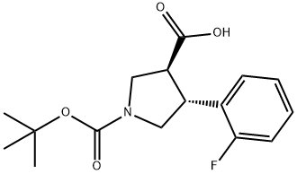 BOC-(TRANS)-4-(2-FLUORO-PHENYL)-PYRROLIDINE-3-CARBOXYLIC ACID Struktur