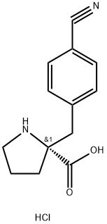 (R)-ALPHA-(4-CYANO-BENZYL)-PROLINE-HCL Struktur