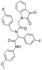 2-(2,3-DIOXOINDOLIN-1-YL)-N-(4-FLUOROBENZYL)-N-(1-(4-FLUOROPHENYL)-2-(4-METHOXYPHENYLAMINO)-2-OXOETHYL)ACETAMIDE Struktur