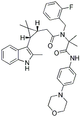 2-(2-((1R,3S)-2,2-DIMETHYL-3-(2-METHYL-1H-INDOL-3-YL)CYCLOPROPYL)-N-(2-FLUOROBENZYL)ACETAMIDO)-2-METHYL-N-(4-MORPHOLINOPHENYL)PROPANAMIDE Struktur