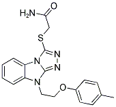 2-[9-(2-P-TOLYLOXY-ETHYL)-9H-BENZO[4,5]IMIDAZO[2,1-C][1,2,4]TRIAZOL-3-YLSULFANYL]-ACETAMIDE Struktur