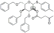 (3S,4R,5R,6S)-4-OXO-PENTANOIC ACID 4,5-BIS-BENZYLOXY-6-BENZYLOXYMETHYL-2-P-TOLYLSULFANYL-TETRAHYDRO-PYRAN-3-YL ESTER Struktur