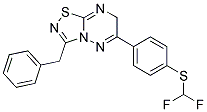 3-BENZYL-6-{4-[(DIFLUOROMETHYL)THIO]PHENYL}-7H-[1,2,4]THIADIAZOLO[4,5-B][1,2,4]TRIAZINE Struktur