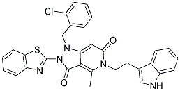 5-(2-(1H-INDOL-3-YL)ETHYL)-2-(BENZO[D]THIAZOL-2-YL)-1-(2-CHLOROBENZYL)-4-METHYL-1,2-DIHYDRO-5H-PYRAZOLO[4,3-C]PYRIDINE-3,6-DIONE Struktur