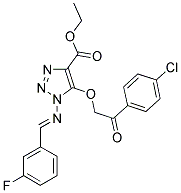 ETHYL 5-[2-(4-CHLOROPHENYL)-2-OXOETHOXY]-1-{[(1E)-(3-FLUOROPHENYL)METHYLENE]AMINO}-1H-1,2,3-TRIAZOLE-4-CARBOXYLATE Struktur