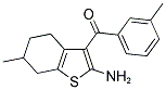 (2-AMINO-6-METHYL-4,5,6,7-TETRAHYDRO-1-BENZOTHIEN-3-YL)(3-METHYLPHENYL)METHANONE Struktur