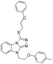 3-(2-PHENOXY-ETHYLSULFANYL)-9-(2-P-TOLYLOXY-ETHYL)-9H-BENZO[4,5]IMIDAZO[2,1-C][1,2,4]TRIAZOLE Struktur