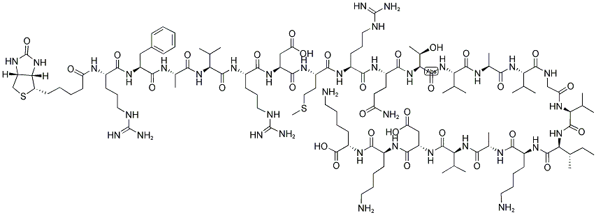 BIOTIN-ARG-PHE-ALA-VAL-ARG-ASP-MET-ARG-GLN-THR-VAL-ALA-VAL-GLY-VAL-ILE-LYS-ALA-VAL-ASP-LYS-LYS-OH Struktur