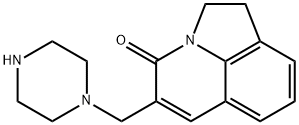 5-PIPERAZIN-1-YLMETHYL-1,2-DIHYDRO-PYRROLO[3,2,1-IJ]QUINOLIN-4-ONE Struktur