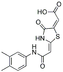 (2E)-((2E)-2-{2-[(3,4-DIMETHYLPHENYL)AMINO]-2-OXOETHYLIDENE}-4-OXO-1,3-THIAZOLIDIN-5-YLIDENE)ACETIC ACID Struktur