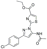 ETHYL 2-[5-(ACETYLAMINO)-3-(4-CHLOROPHENYL)-1H-PYRAZOL-1-YL]-1,3-THIAZOLE-4-CARBOXYLATE Struktur